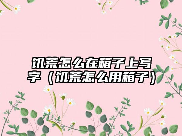 饥荒怎么在箱子上写字（饥荒怎么用箱子）