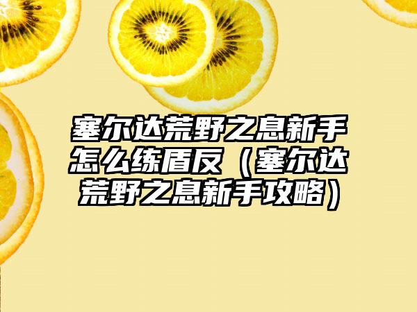 塞尔达荒野之息新手怎么练盾反（塞尔达荒野之息新手攻略）