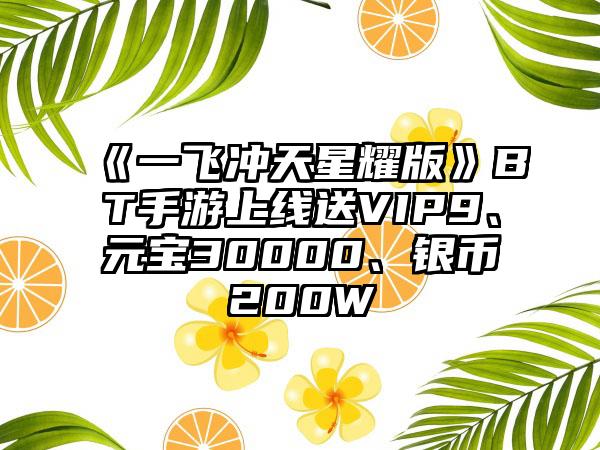 《一飞冲天星耀版》BT手游上线送VIP9、元宝30000、银币200W