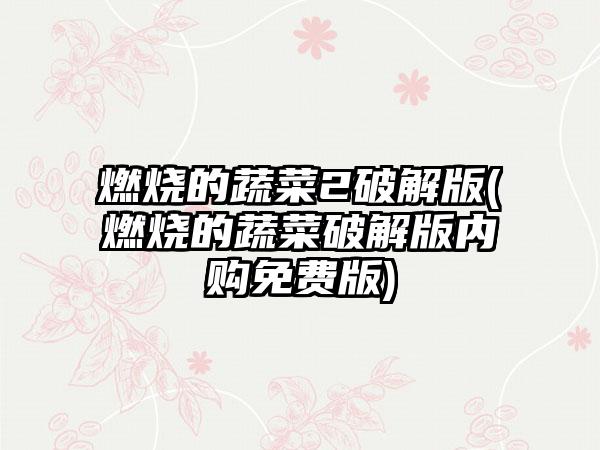 燃烧的蔬菜2破解版(燃烧的蔬菜破解版内购免费版)