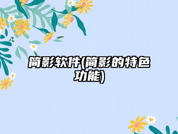 简影软件(简影的特色功能)
