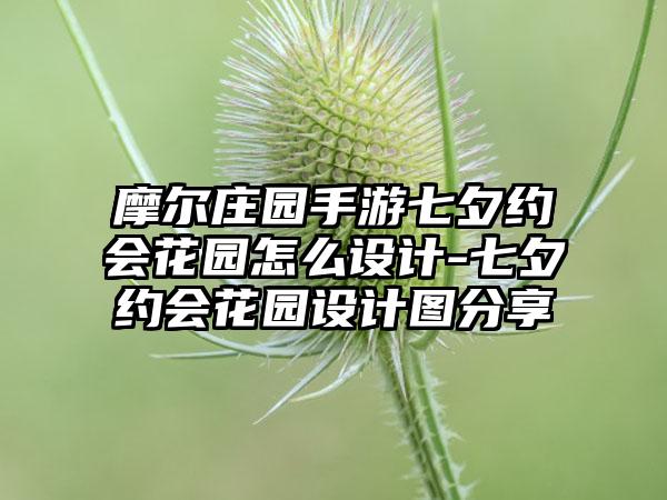 摩尔庄园手游七夕约会花园怎么设计-七夕约会花园设计图分享