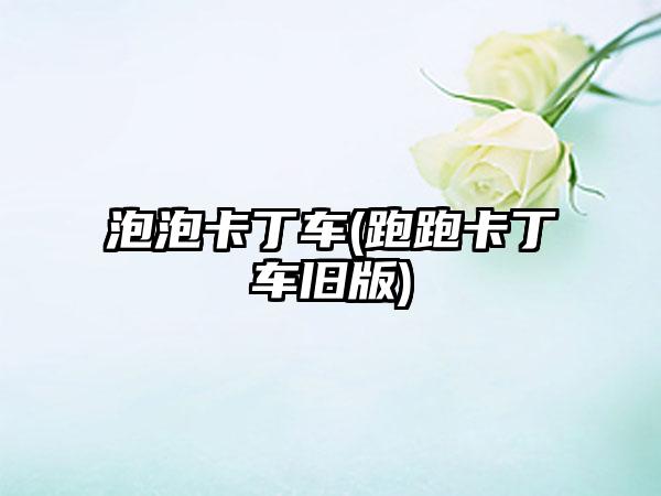 泡泡卡丁车(跑跑卡丁车旧版)