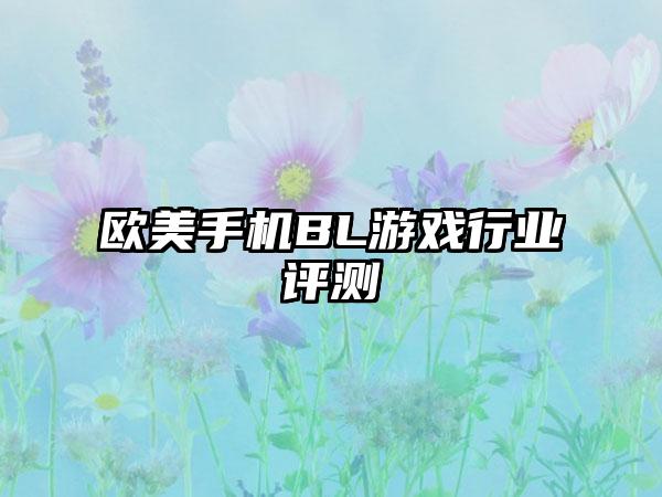 欧美手机BL游戏行业评测