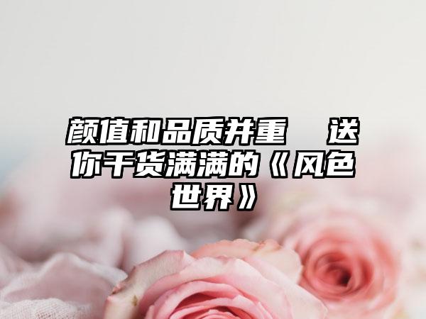 颜值和品质并重  送你干货满满的《风色世界》