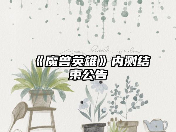 《魔兽英雄》内测结束公告