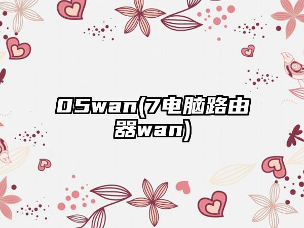 05wan(7电脑路由器wan)