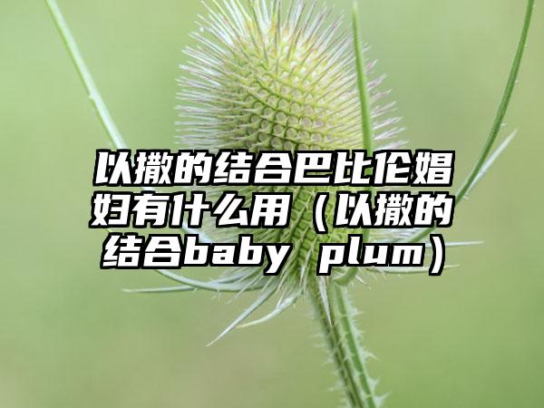 以撒的结合巴比伦娼妇有什么用（以撒的结合baby plum）