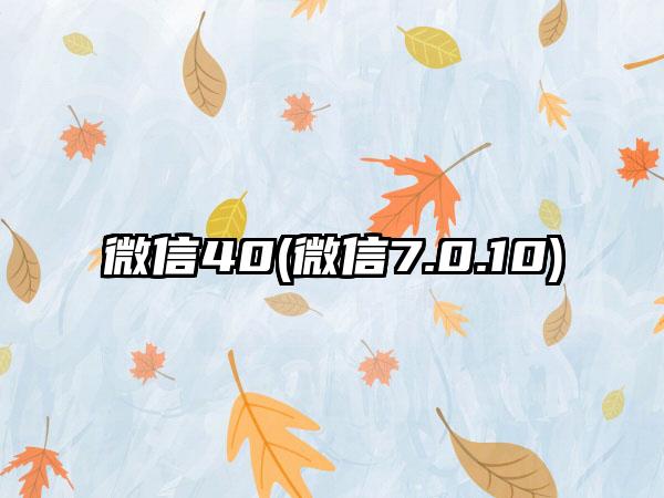 微信40(微信7.0.10)