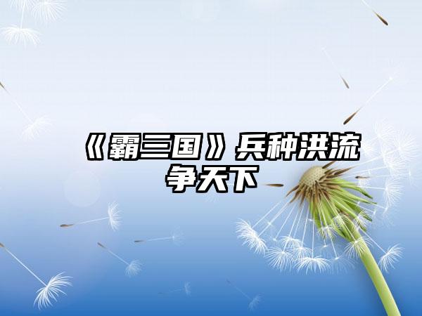 《霸三国》兵种洪流争天下