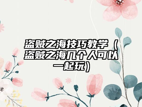 盗贼之海技巧教学（盗贼之海几个人可以一起玩）