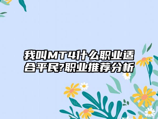我叫MT4什么职业适合平民?职业推荐分析