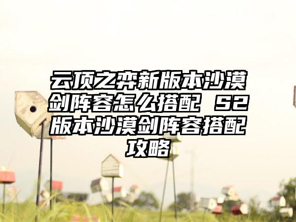 云顶之弈新版本沙漠剑阵容怎么搭配 S2版本沙漠剑阵容搭配攻略