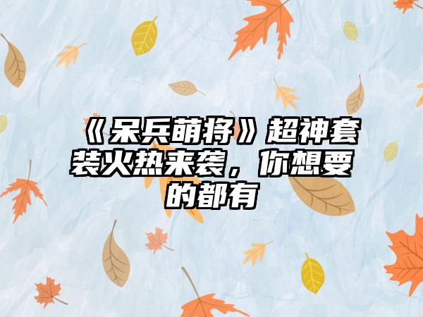 《呆兵萌将》超神套装火热来袭,你想要的都有