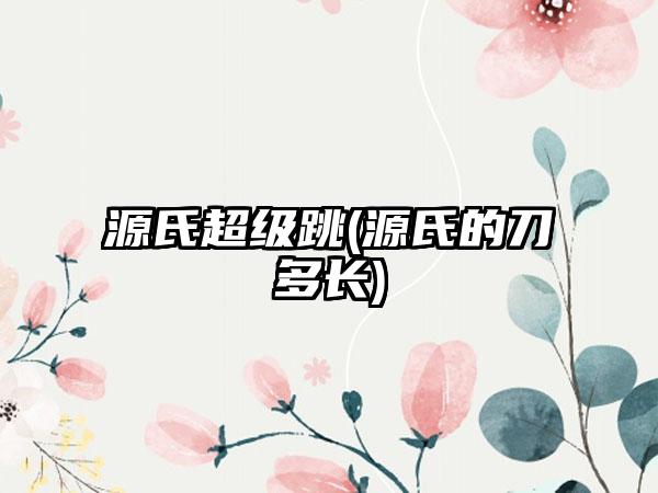 源氏超级跳(源氏的刀多长)