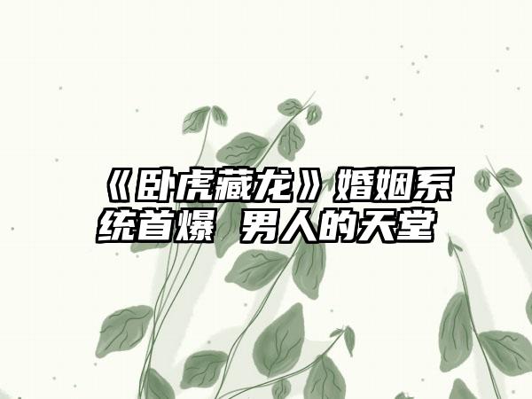 《卧虎藏龙》婚姻系统首爆 男人的天堂