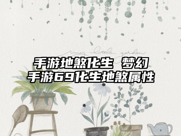 手游地煞化生 梦幻手游69化生地煞属性
