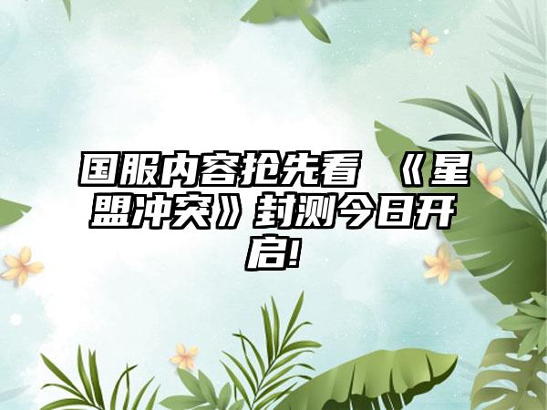 国服内容抢先看 《星盟冲突》封测今日开启!