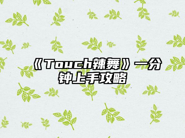 《Touch辣舞》一分钟上手攻略