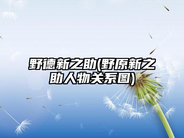 野德新之助(野原新之助人物关系图)