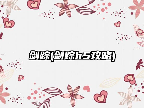 剑踪(剑踪h5攻略)