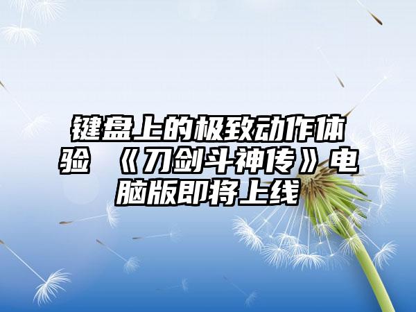键盘上的极致动作体验 《刀剑斗神传》电脑版即将上线