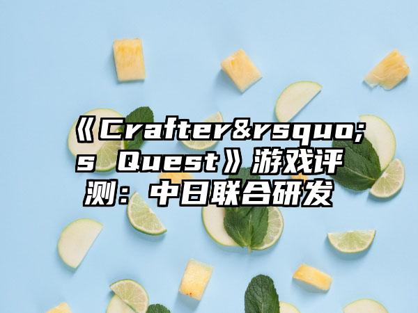 《Crafter&rsquo;s Quest》游戏评测：中日联合研发