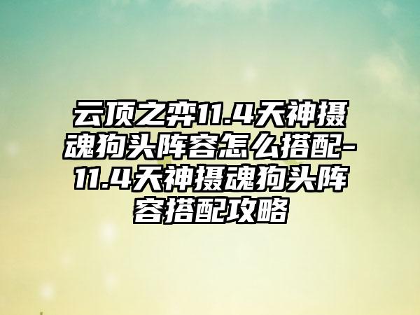 云顶之弈11.4天神摄魂狗头阵容怎么搭配-11.4天神摄魂狗头阵容搭配攻略
