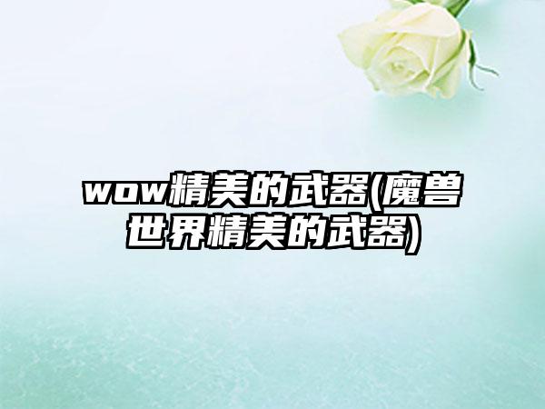wow精美的武器(魔兽世界精美的武器)