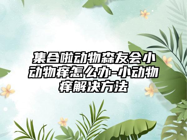 集合啦动物森友会小动物痒怎么办-小动物痒解决方法