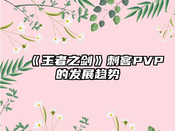 《王者之剑》刺客PVP的发展趋势