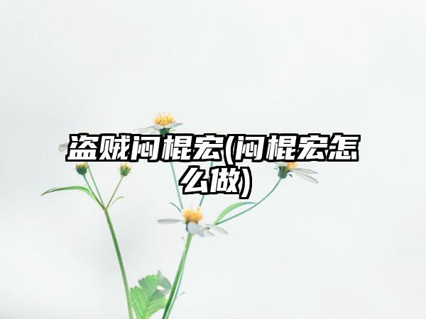 盗贼闷棍宏(闷棍宏怎么做)