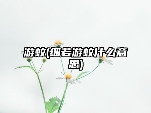 游蚊(细若游蚊什么意思)