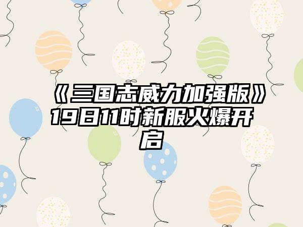 《三国志威力加强版》19日11时新服火爆开启
