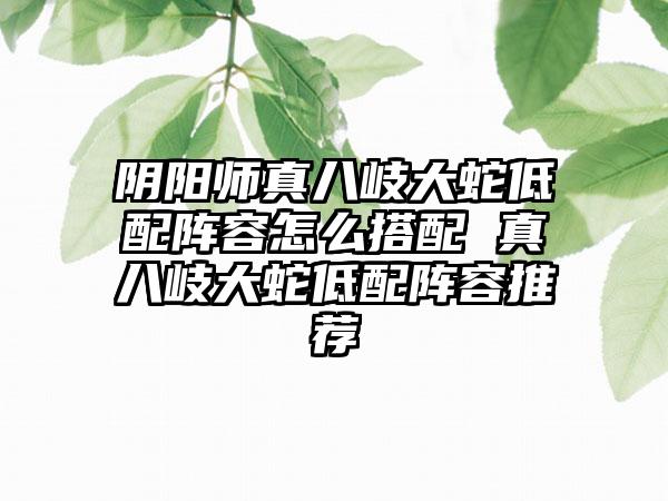 阴阳师真八岐大蛇低配阵容怎么搭配 真八岐大蛇低配阵容推荐