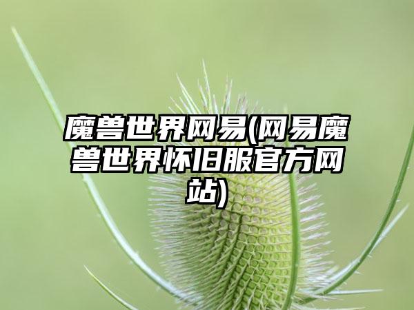 魔兽世界网易(网易魔兽世界怀旧服官方网站)