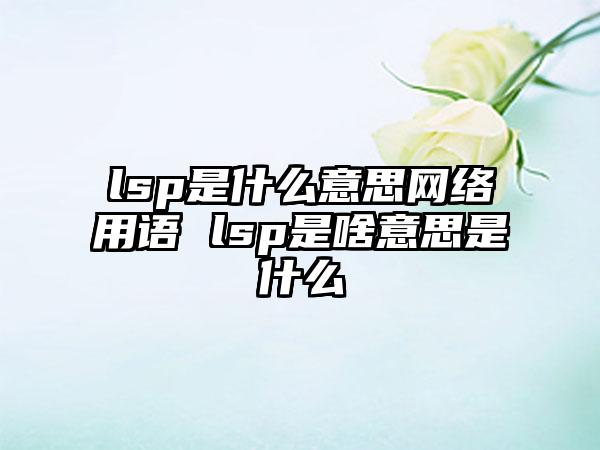 lsp是什么意思网络用语 lsp是啥意思是什么