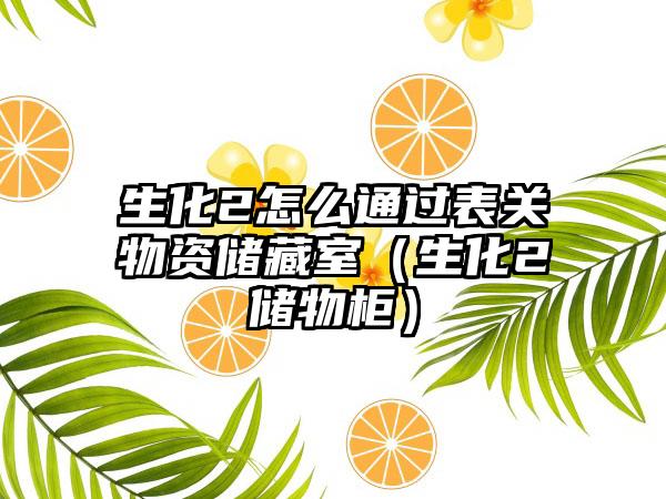 生化2怎么通过表关物资储藏室（生化2储物柜）