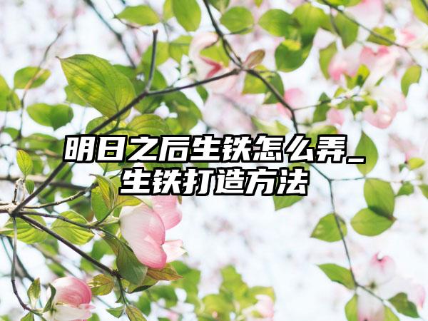明日之后生铁怎么弄_生铁打造方法