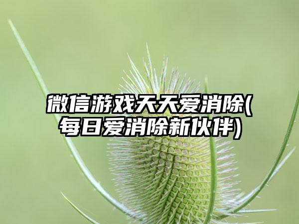 微信游戏天天爱消除(每日爱消除新伙伴)