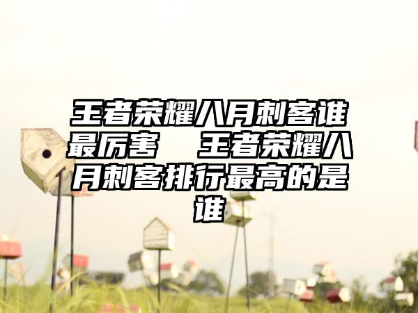 王者荣耀八月刺客谁最厉害  王者荣耀八月刺客排行最高的是谁