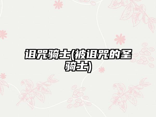 诅咒骑士(被诅咒的圣骑士)