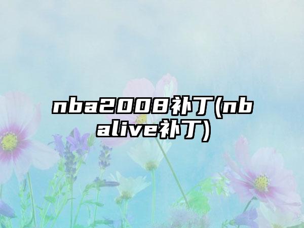 nba2008补丁(nbalive补丁)
