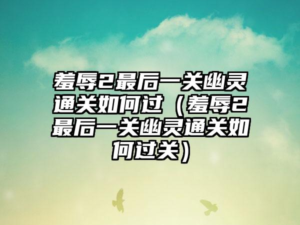 羞辱2最后一关幽灵通关如何过（羞辱2最后一关幽灵通关如何过关）