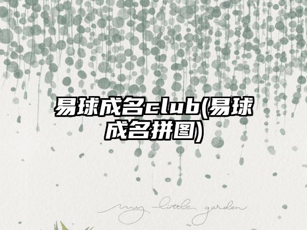 易球成名club(易球成名拼图)