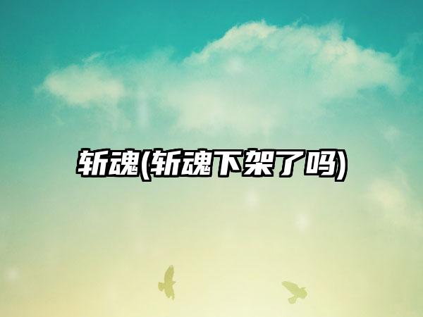 斩魂(斩魂下架了吗)