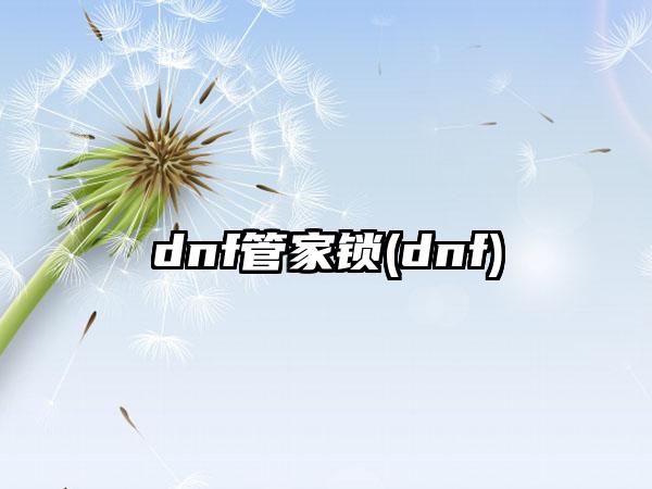 dnf管家锁(dnf)
