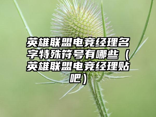 英雄联盟电竞经理名字特殊符号有哪些（英雄联盟电竞经理贴吧）
