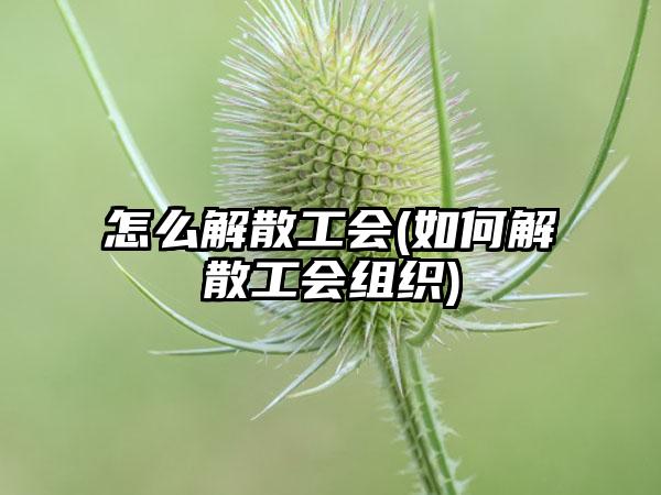 怎么解散工会(如何解散工会组织)