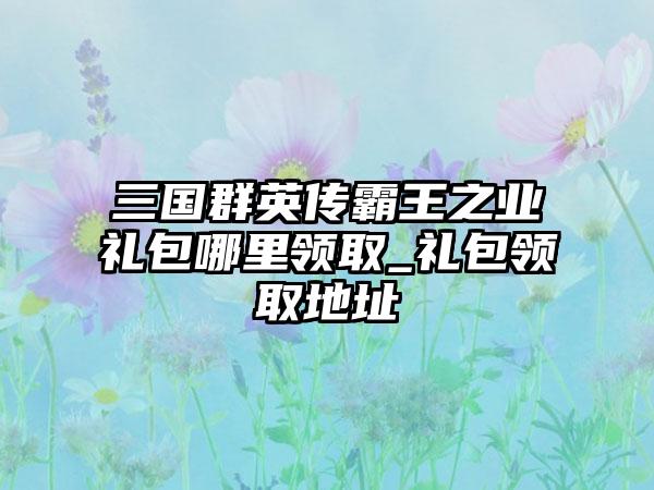 三国群英传霸王之业礼包哪里领取_礼包领取地址